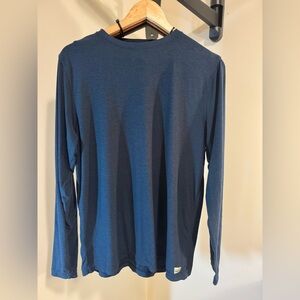 Vuori Men's Ponto Performance Blue Long Sleeve Shirt